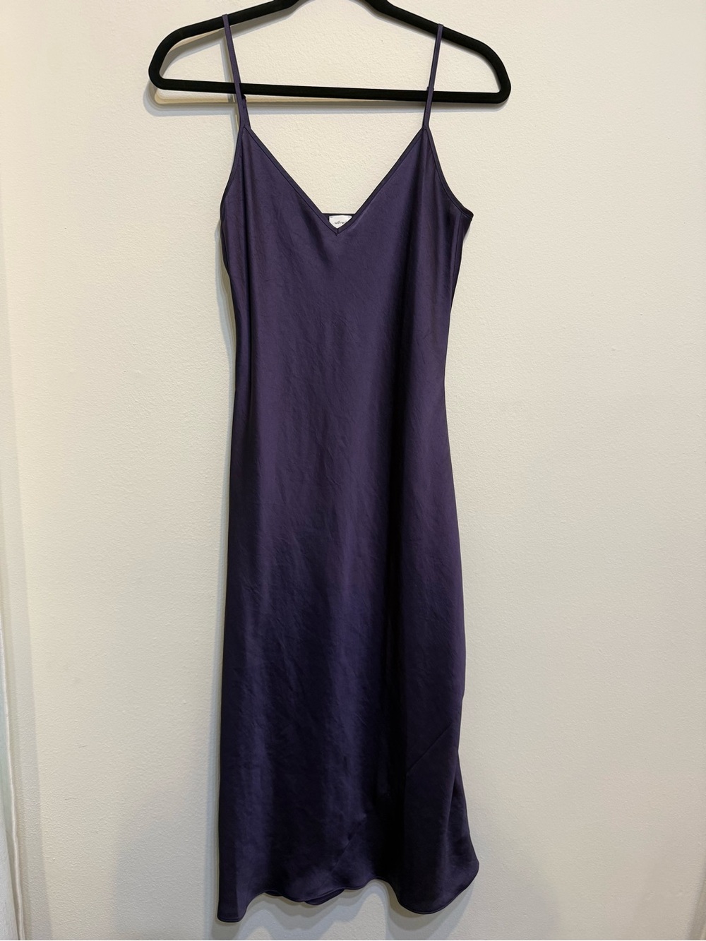 Wilfred Deep Purple Satin Midi Slip Dress
